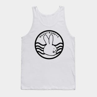 Water Rabbit Portrait Black Line Chinese Zodiac Tank Top